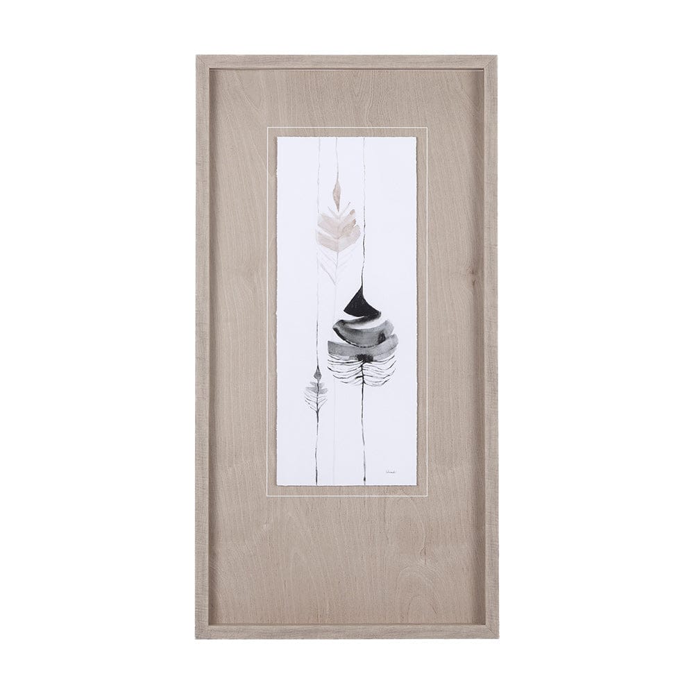 Mercana - Feather Collection by Mercana Studio a Hand Embellished Textured Framed Art Print Matted under Glass - 14325 view 1