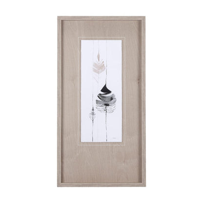 Mercana - Feather Collection by Mercana Studio a Hand Embellished Textured Framed Art Print Matted under Glass - 14325 view 1