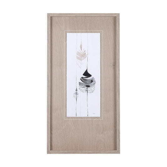 Mercana - Feather Collection by Mercana Studio a Hand Embellished Textured Framed Art Print Matted under Glass - 14325 view 1
