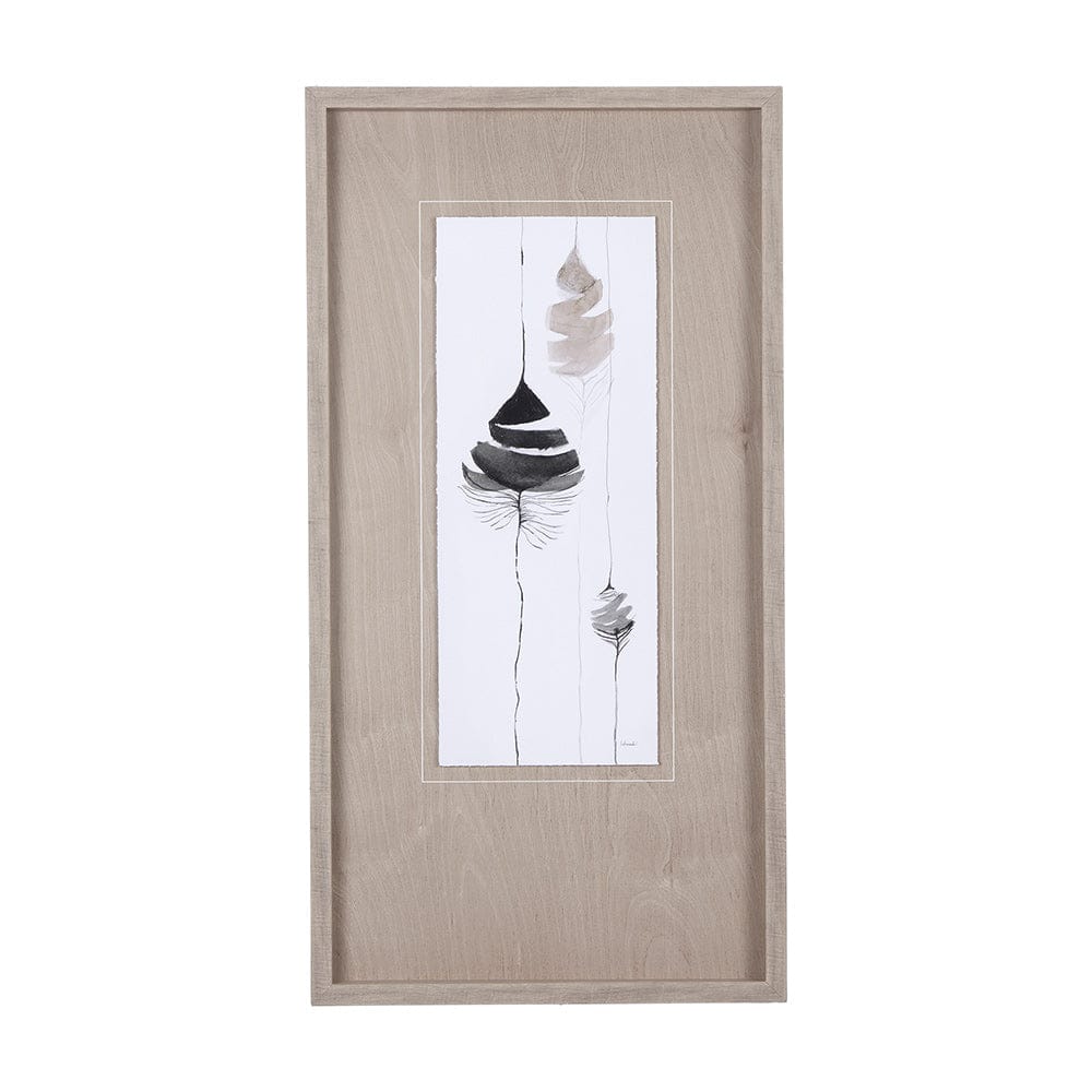 Mercana - Feather Collection by Mercana Studio a Hand Embellished Textured Framed Art Print Matted under Glass - 14326 view 1