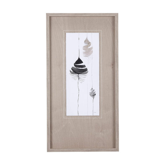 Mercana - Feather Collection by Mercana Studio a Hand Embellished Textured Framed Art Print Matted under Glass - 14326 view 1