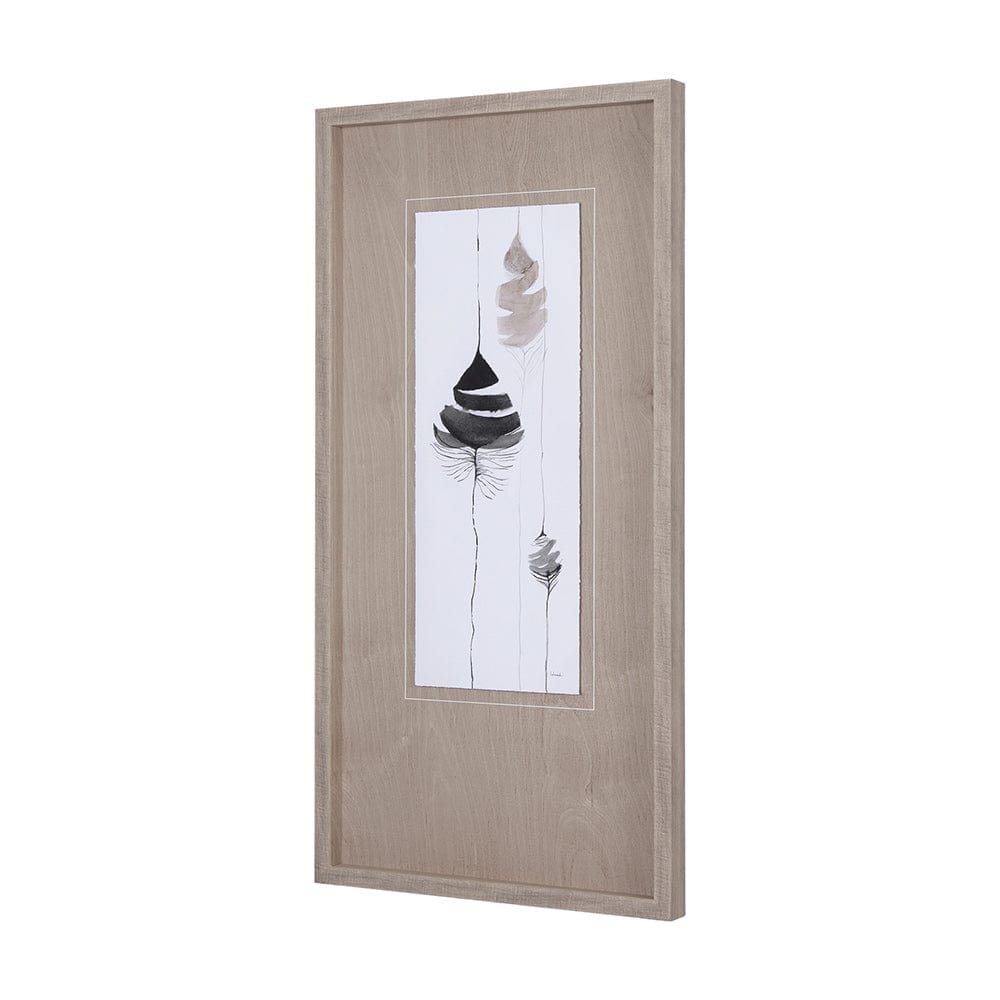 Mercana - Feather Collection by Mercana Studio a Hand Embellished Textured Framed Art Print Matted under Glass - 14326 view 2