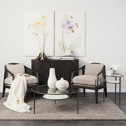 Mercana - Felicity 15.8L X 15.8W X 22.5H Glass Top W/ White Marble Shelf and Antique Gold Base End/Side Table - 69254-AB view 9