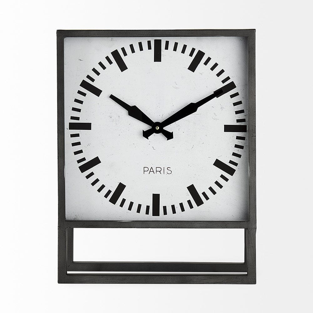 Mercana - Felix Gray Metal Square Table Clock - 68082 view 3