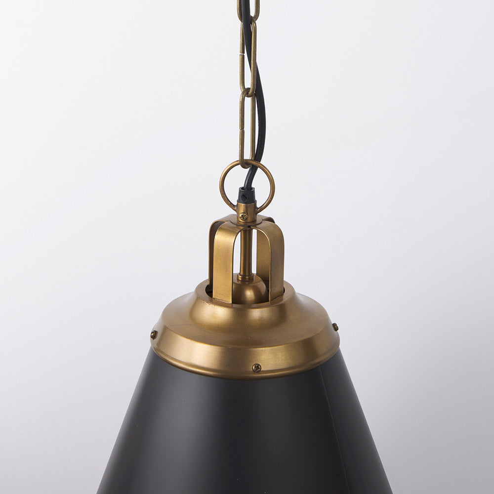 Mercana - Fenton 18.0L x 18.0W x 23.0H Black W/Antiqued Gold Accents Pendant Light - 65465_CLOSEOUT view 5