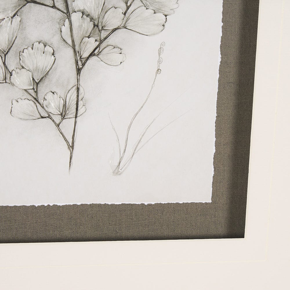 Mercana - Fern Study IV Capillus Veneris Mercana Studio Hand Embelished Framed Art Print Matted under Glass - 15427 view 6