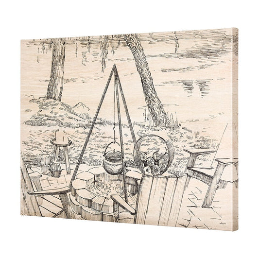 Mercana - Fireside I by Mercana Studio a Hand Embellished Textured Canvas - 102481-S view 2