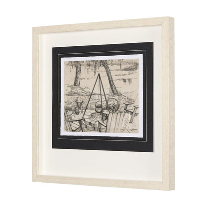 Mercana - Fireside I by Mercana Studio a Hand Embellished Textured Framed Art Print Matted under Glass - 14711 view 2