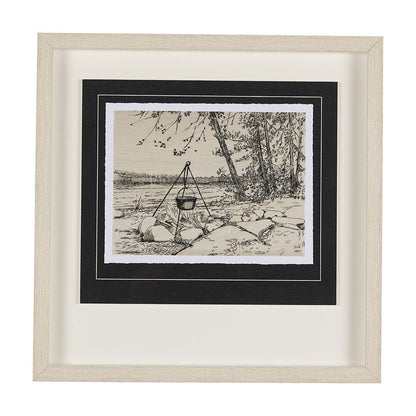 Mercana - Fireside II by Mercana Studio a Hand Embellished Textured Framed Art Print Matted under Glass - 14712 view 1