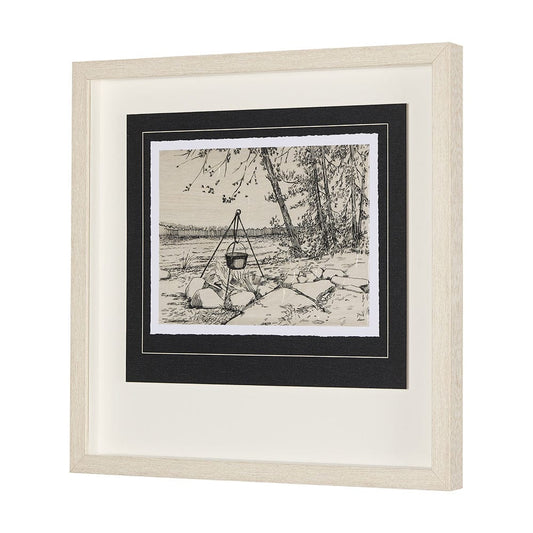 Mercana - Fireside II by Mercana Studio a Hand Embellished Textured Framed Art Print Matted under Glass - 14712 view 2