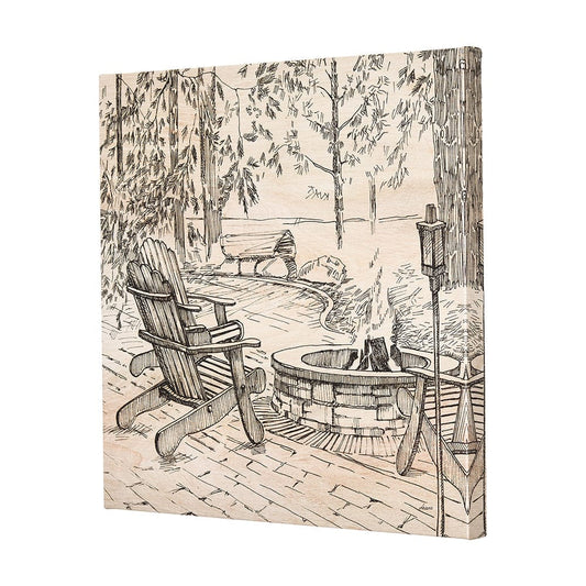 Mercana - Fireside III by Mercana Studio a Hand Embelished Textured Canvas - 102483-S view 2