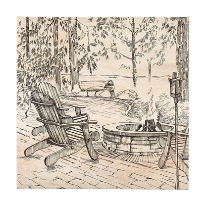 Mercana - Fireside III by Mercana Studio a Hand Embellished Textured Canvas - 102483-L view 1