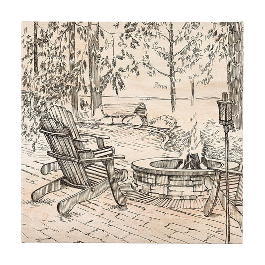 Mercana - Fireside III by Mercana Studio a Hand Embellished Textured Canvas - 102483-L view 1