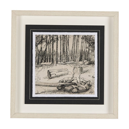 Mercana - Fireside IV by Mercana Studio a Hand Embellished Textured Framed Art Print Matted under Glass - 14714 view 1