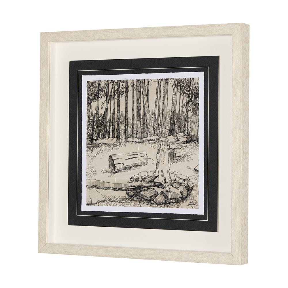 Mercana - Fireside IV by Mercana Studio a Hand Embellished Textured Framed Art Print Matted under Glass - 14714 view 2