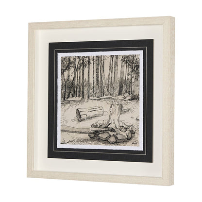 Mercana - Fireside IV by Mercana Studio a Hand Embellished Textured Framed Art Print Matted under Glass - 14714 view 2