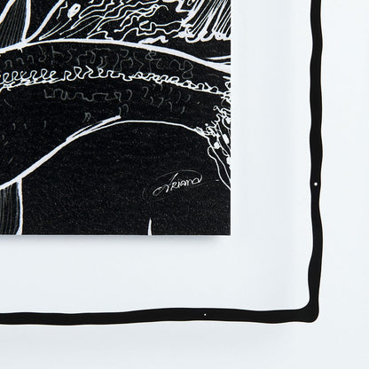 Mercana - Fish Black by Mercana Studio a Hand Embellished Textured Framed Art Print Matted under Glass - 13937 view 6