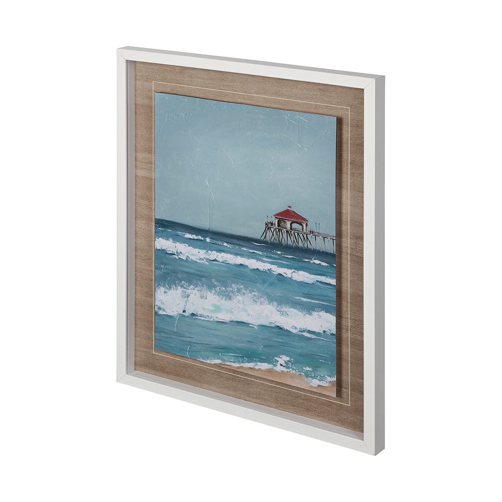 Mercana - Fishing Pier I by Jade Reynolds a Hand Embellished Textured Framed Art Print Matted under Glass - 12305 view 1