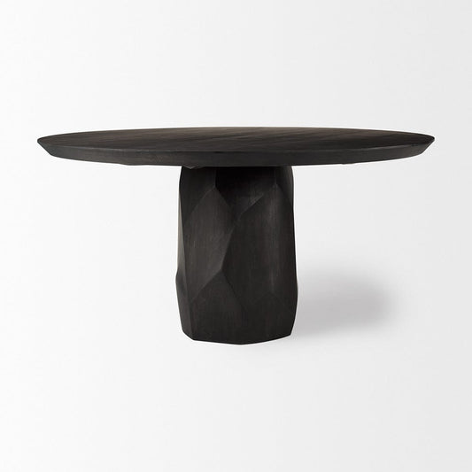 Mercana - Fitzgerald 60" Round Brown Solid Wood Top & Base Dining Table - 68565-AB view 2
