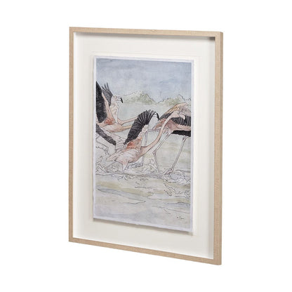 Mercana - Flamingo I by Mercana Studio a Hand Embellished Textured Framed Art Print Matted under Glass - 13056 view 4