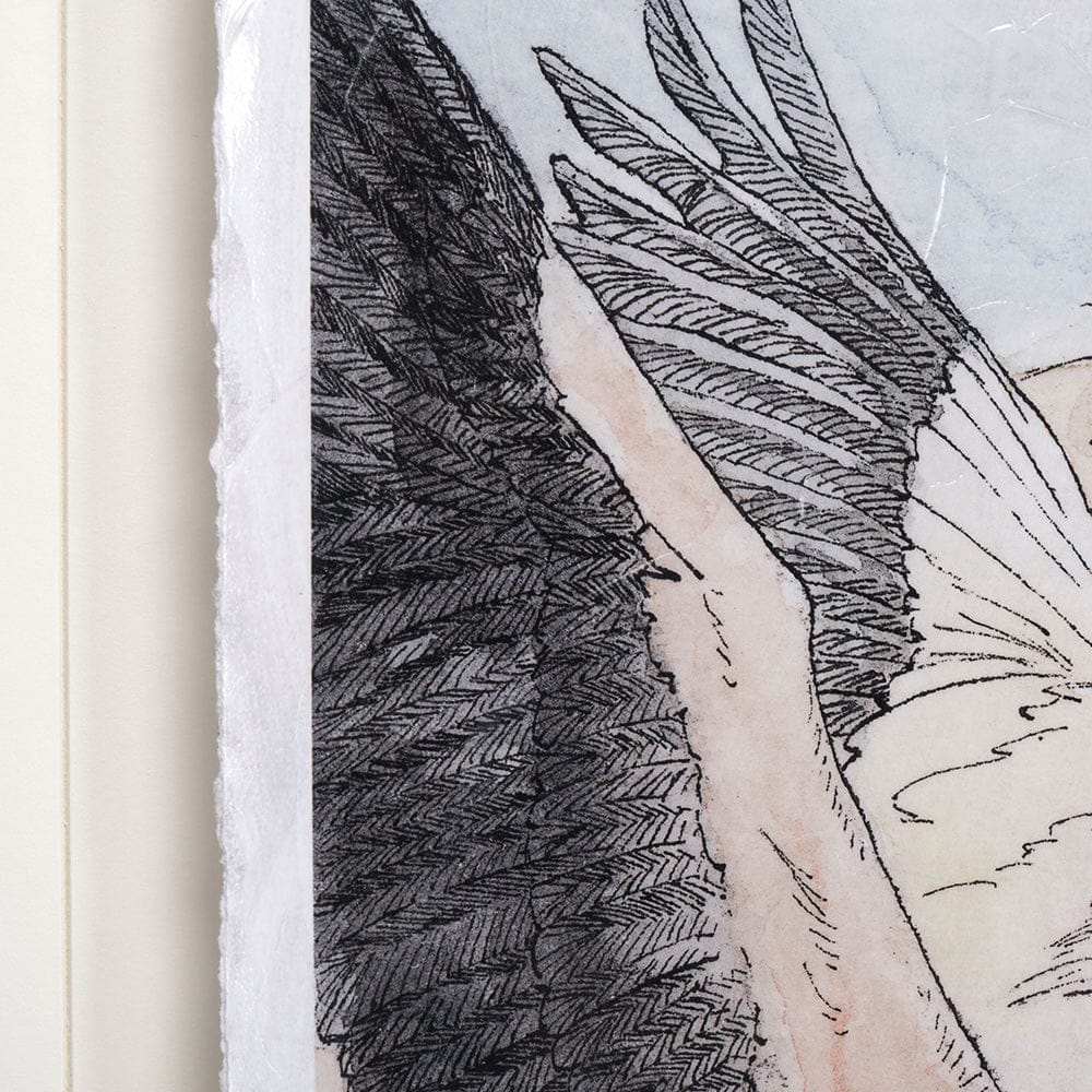 Mercana - Flamingo I by Mercana Studio a Hand Embellished Textured Framed Art Print Matted under Glass - 13056 view 7