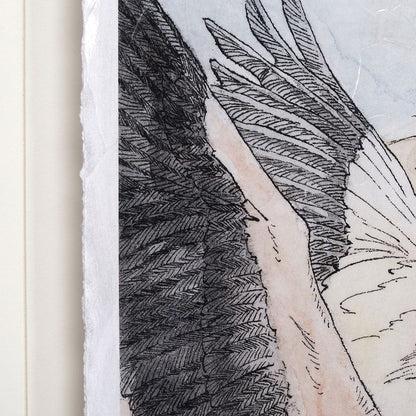 Mercana - Flamingo I by Mercana Studio a Hand Embellished Textured Framed Art Print Matted under Glass - 13056 view 7