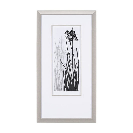 Mercana - Floral Silhouette I by Mercana Studio Hand Embellished Textured Framed Art Print Matted under Glass - 15010 view 1