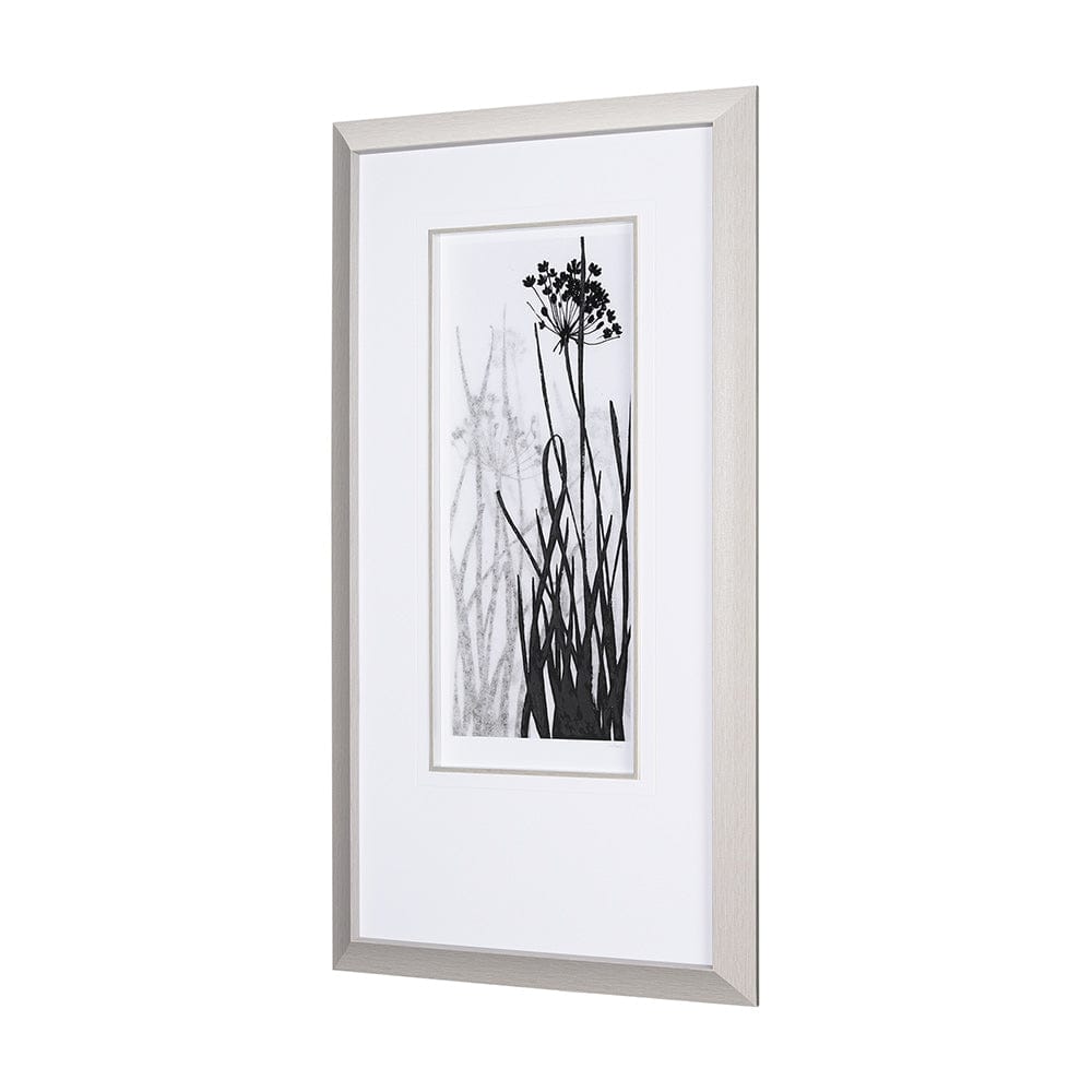 Mercana - Floral Silhouette I by Mercana Studio Hand Embellished Textured Framed Art Print Matted under Glass - 15010 view 2
