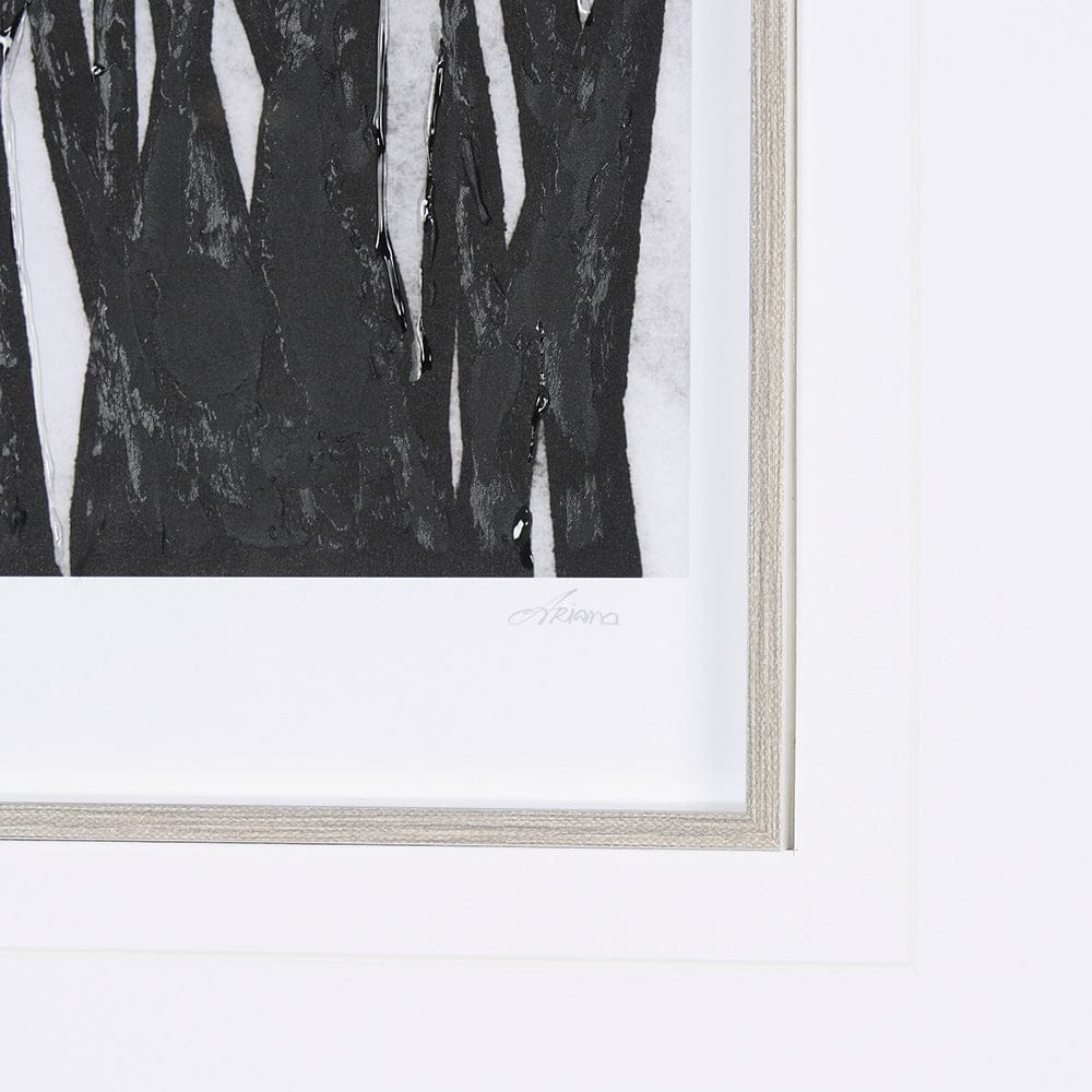 Mercana - Floral Silhouette I by Mercana Studio Hand Embellished Textured Framed Art Print Matted under Glass - 15010 view 6