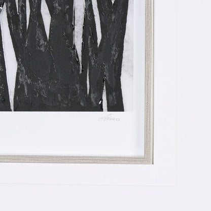 Mercana - Floral Silhouette I by Mercana Studio Hand Embellished Textured Framed Art Print Matted under Glass - 15010 view 6