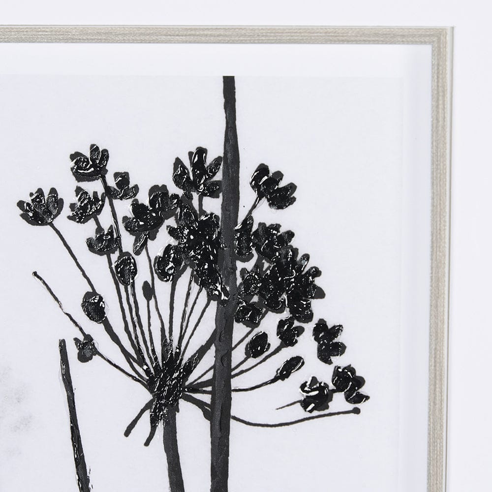 Mercana - Floral Silhouette I by Mercana Studio Hand Embellished Textured Framed Art Print Matted under Glass - 15010 view 7