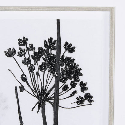 Mercana - Floral Silhouette I by Mercana Studio Hand Embellished Textured Framed Art Print Matted under Glass - 15010 view 7