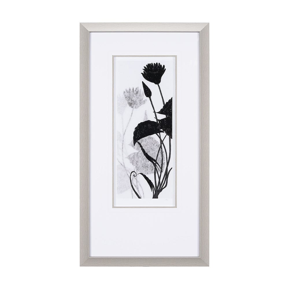 Mercana - Floral Silhouette III by Mercana Studio Hand Embellished Textured Framed Art Print Matted under Glas - 15012 view 1