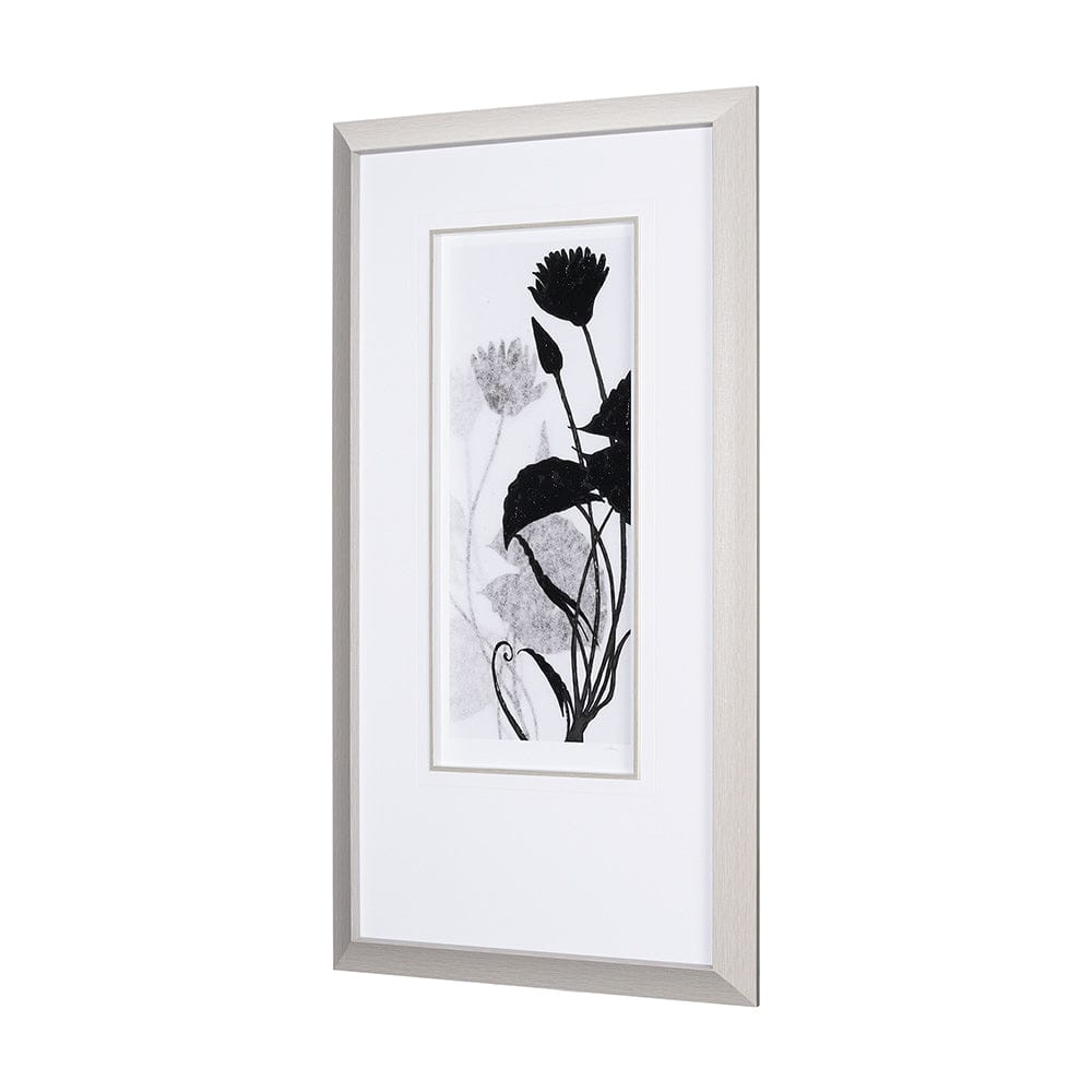 Mercana - Floral Silhouette III by Mercana Studio Hand Embellished Textured Framed Art Print Matted under Glas - 15012 view 2