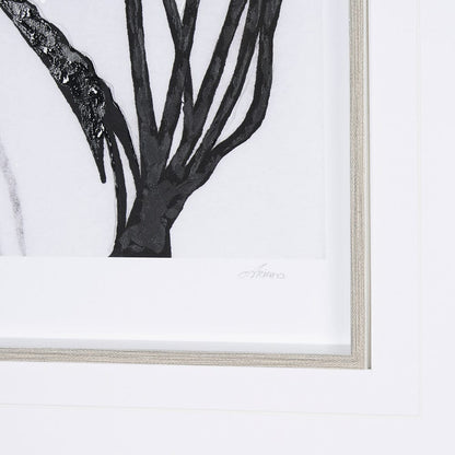Mercana - Floral Silhouette III by Mercana Studio Hand Embellished Textured Framed Art Print Matted under Glas - 15012 view 6