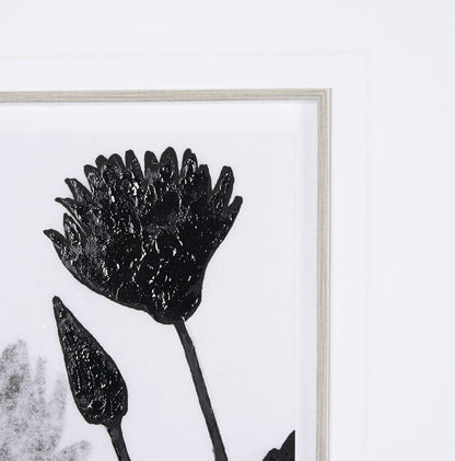 Mercana - Floral Silhouette III by Mercana Studio Hand Embellished Textured Framed Art Print Matted under Glas - 15012 view 7
