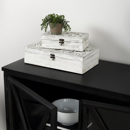 Mercana - Floribundus Off-White Decorative Boxes (Set of 2) - 57544_CLOSEOUT view 11