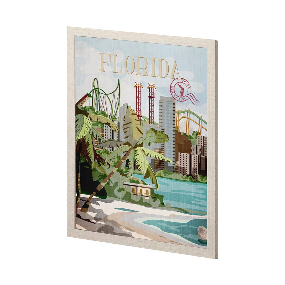 Mercana - Florida Go USA L by Mercana Studio a Hand Embellished Decograph Framed Art Print - 14060 view 3