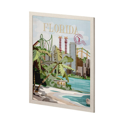 Mercana - Florida Go USA L by Mercana Studio a Hand Embellished Decograph Framed Art Print - 14060 view 3