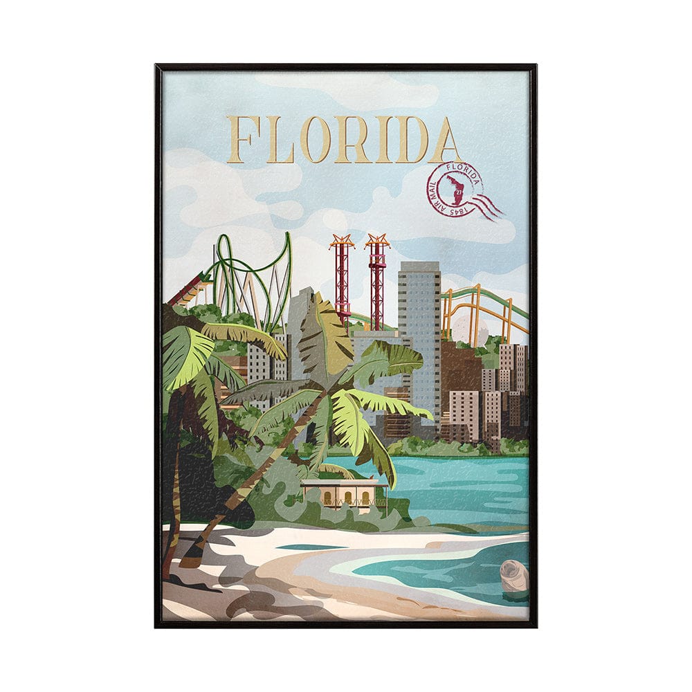 Mercana - Florida Go USA SM by Mercana Studio a Hand Embellished Decograph Framed Art Print - 14047 view 1