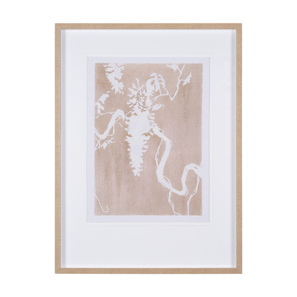 Mercana - Flower Silhouette-Wisteria by Mercana Studio Hand Embellished Framed Art Print Matted under Glass - 15051 view 1