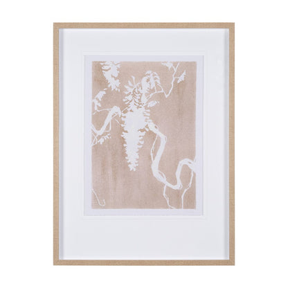 Mercana - Flower Silhouette-Wisteria by Mercana Studio Hand Embellished Framed Art Print Matted under Glass - 15051 view 1
