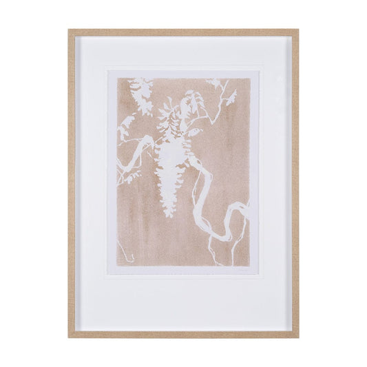 Mercana - Flower Silhouette-Wisteria by Mercana Studio Hand Embellished Framed Art Print Matted under Glass - 15051 view 1