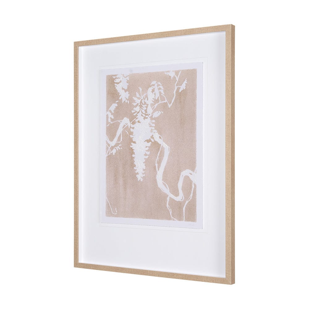 Mercana - Flower Silhouette-Wisteria by Mercana Studio Hand Embellished Framed Art Print Matted under Glass - 15051 view 2