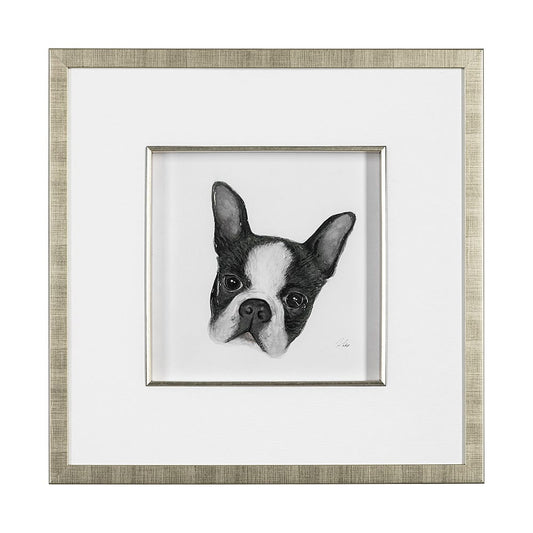 Mercana - Floyd Boston Terrier 1 by Mercana Studio Hand Embellished Framed Art Print Matted under Glass - 13375 view 1