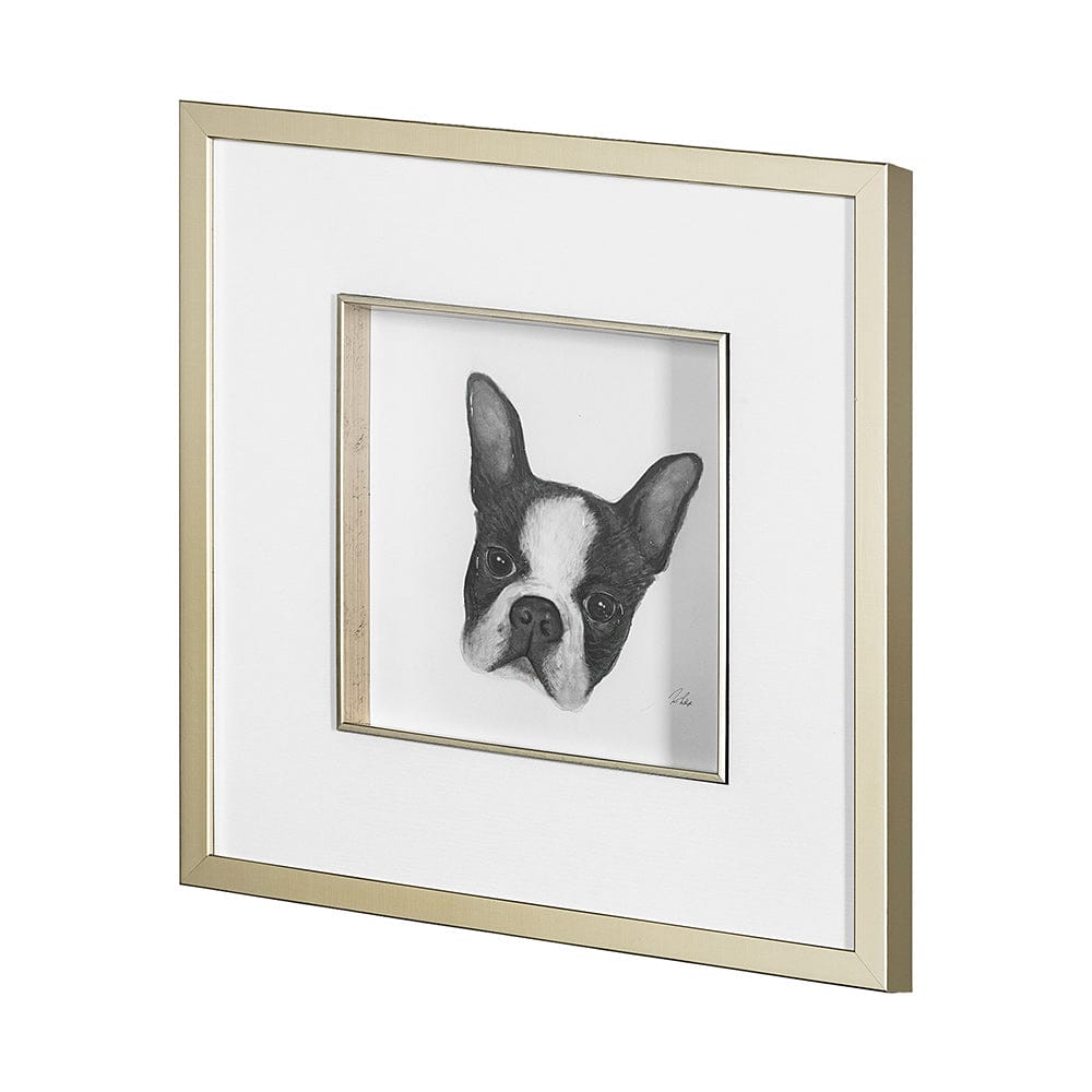 Mercana - Floyd Boston Terrier 1 by Mercana Studio Hand Embellished Framed Art Print Matted under Glass - 13375 view 2