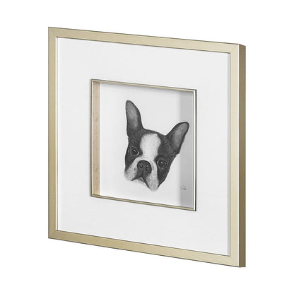 Mercana - Floyd Boston Terrier 1 by Mercana Studio Hand Embellished Framed Art Print Matted under Glass - 13375 view 2