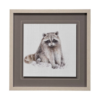 Mercana - Forest Friends X Racoon by Lisa Audit Hand Embellished Textured Framed Art Print Matted under Glas - 13064 view 1