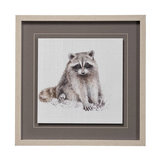 Mercana - Forest Friends X Racoon by Lisa Audit Hand Embellished Textured Framed Art Print Matted under Glas - 13064 view 1