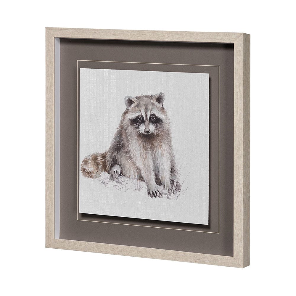 Mercana - Forest Friends X Racoon by Lisa Audit Hand Embellished Textured Framed Art Print Matted under Glas - 13064 view 2